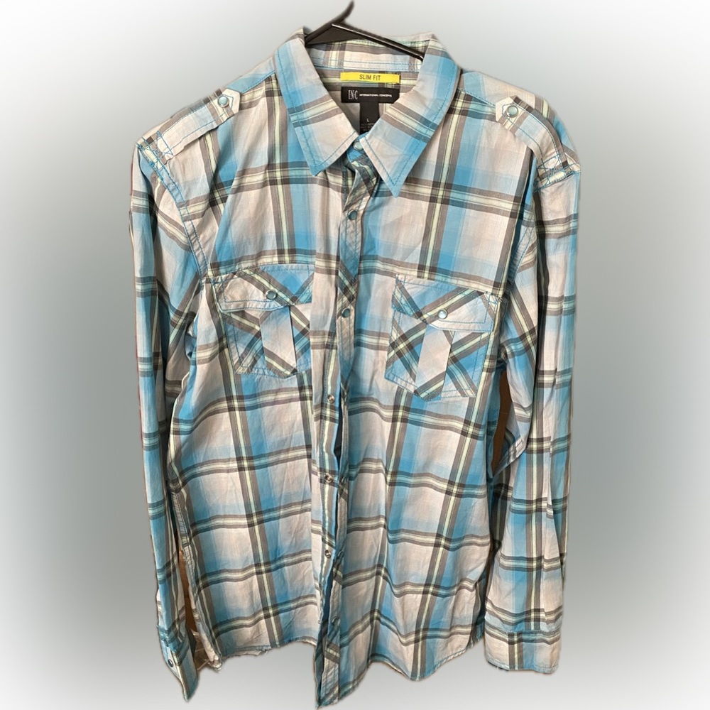 NWT slim fit INC men’s long sleeve button up shirt